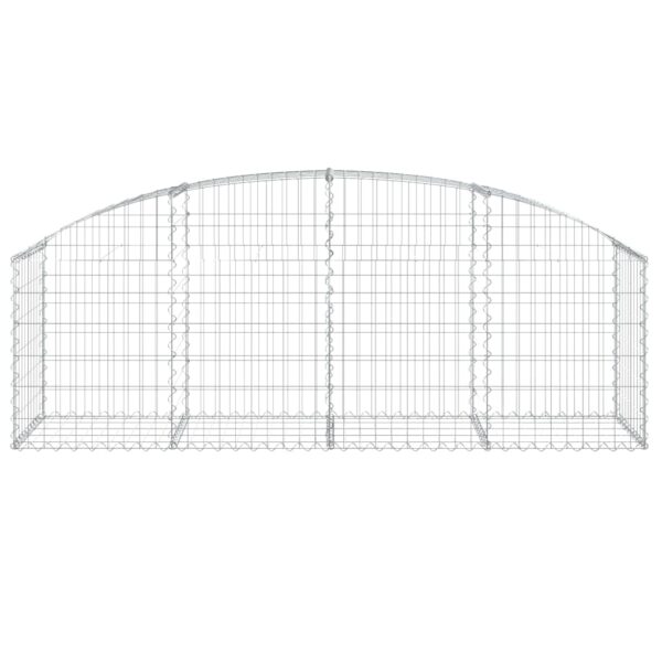 vidaXL Arched Gabion Basket 200x50x60/80 cm Galvanised Iron - Image 3