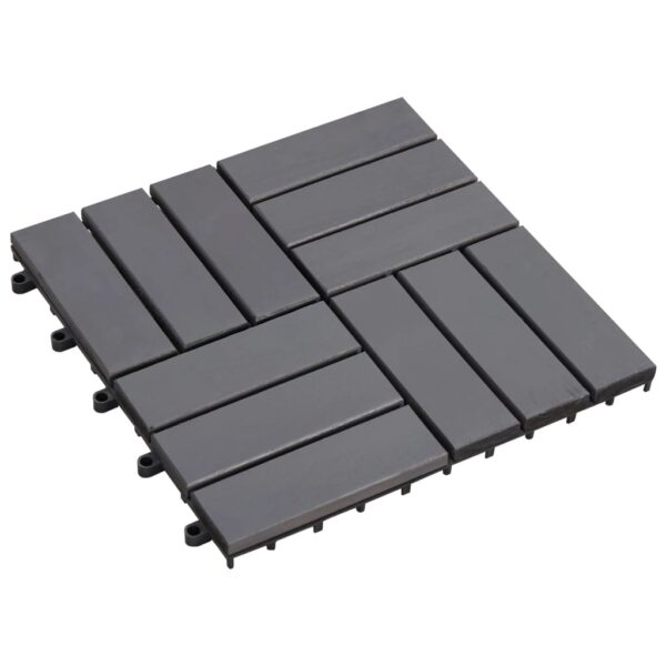 vidaXL Decking Tiles 20 pcs Grey Wash 30x30 cm Solid Acacia Wood - Image 2