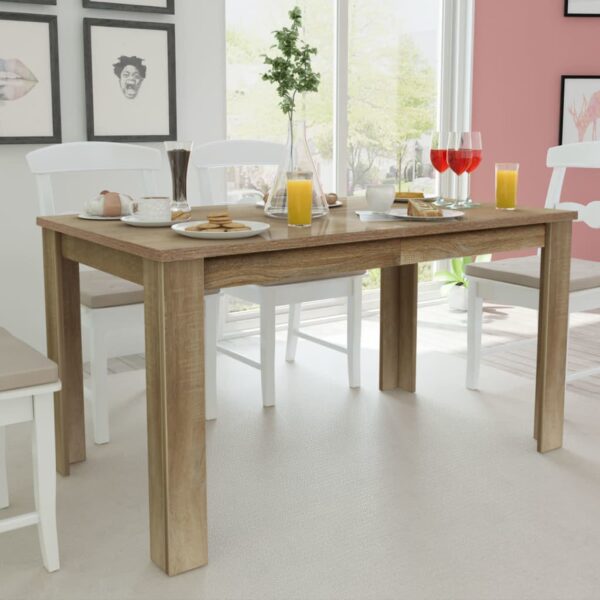 vidaXL Dining Table 140x80x75 cm Oak - Image 1