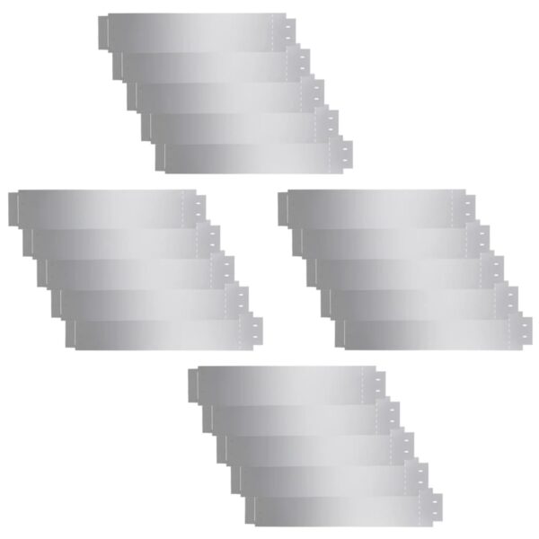 vidaXL Lawn Fence 20 pcs Galvanised Steel 100x20 cm - Image 2