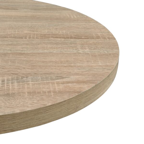 vidaXL Bistro Table MDF and Steel Round 60x75 cm Oak Colour - Image 5
