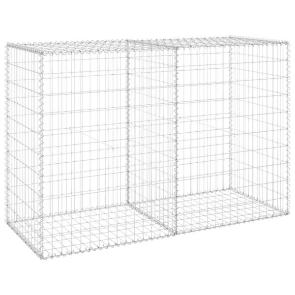 vidaXL Gabion Wall with Covers Galvanised Steel 150x60x100 cm - Image 2