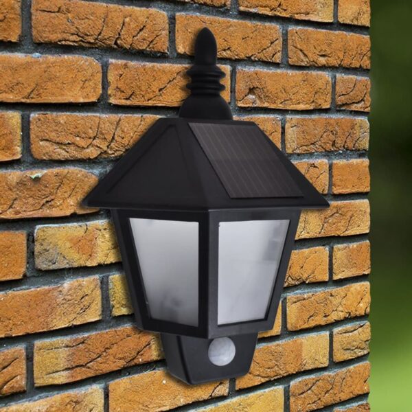 vidaXL Solar Wall Lamps 2 pcs with Motion Sensor Black - Image 2