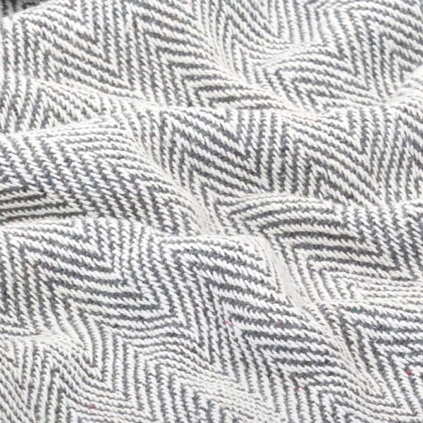 vidaXL Throw Cotton Herringbone 160x210 cm Grey - Image 5