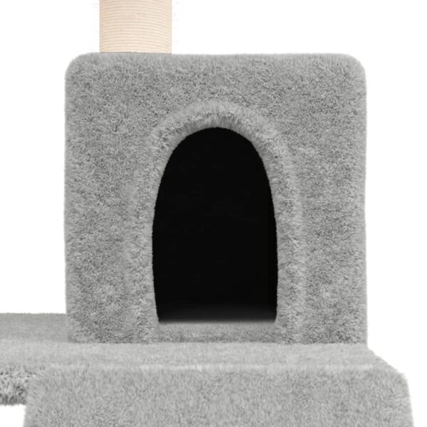 vidaXL Cat Tree with Sisal Scratching Posts Light Grey 82 cm - Image 6