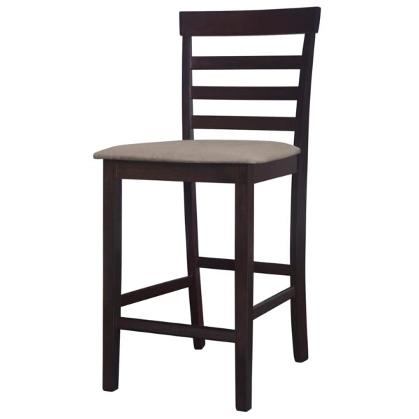 vidaXL Bar Chairs 2 pcs Brown Fabric - Image 4