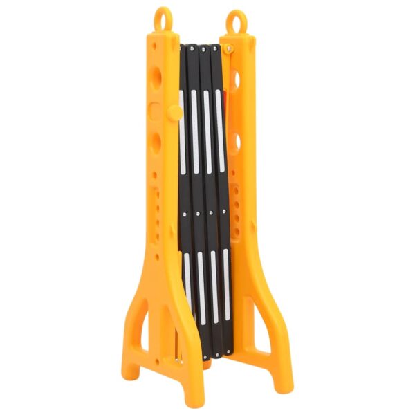 vidaXL Folding Traffic Barrier Yellow and Black 250x38x96 cm - Image 4