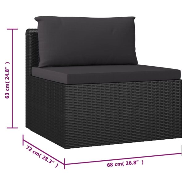 vidaXL 10 Piece Garden Lounge Set with Cushions Poly Rattan Black - Image 10