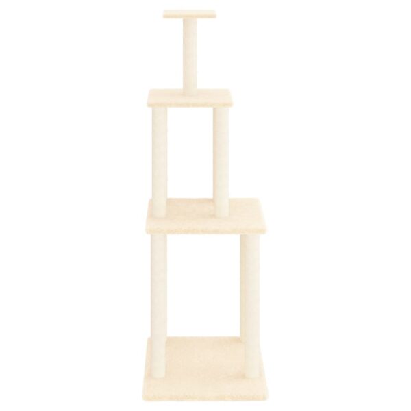 vidaXL Cat Tree with Sisal Scratching Posts Cream 149 cm - Image 3