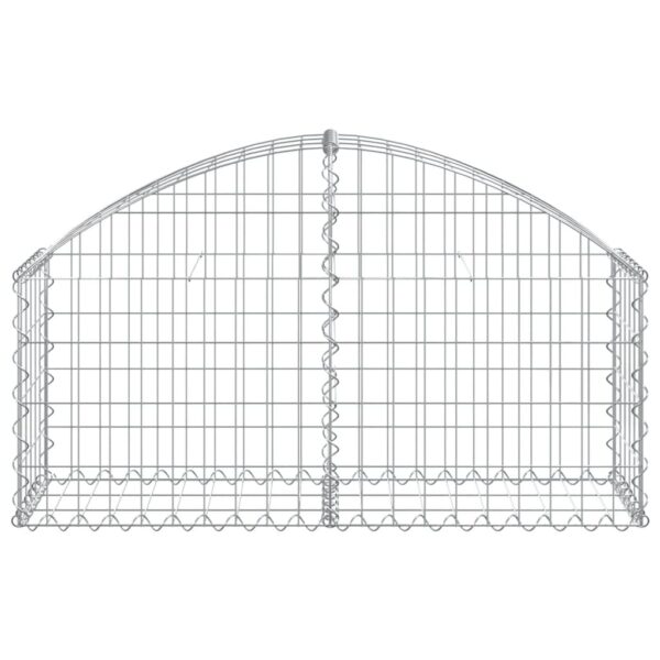 vidaXL Arched Gabion Basket 100x30x40/60 cm Galvanised Iron - Image 3