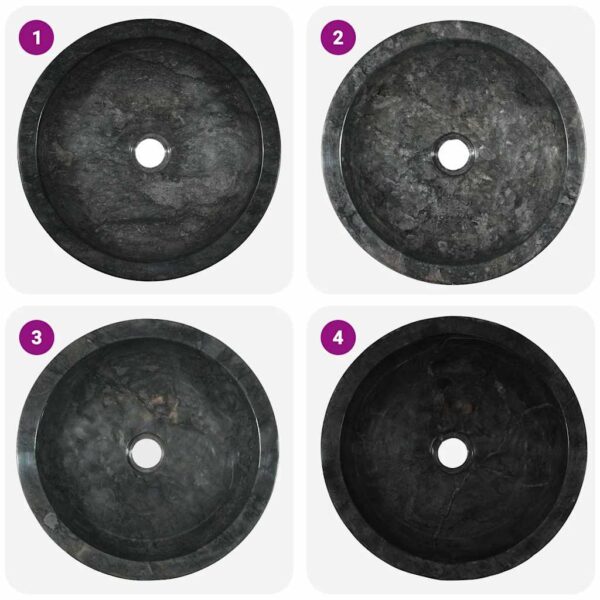 vidaXL Sink 40x12 cm Marble Black - Image 10