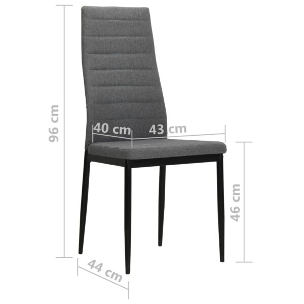 vidaXL Dining Chairs 2 pcs Light Grey Fabric - Image 8