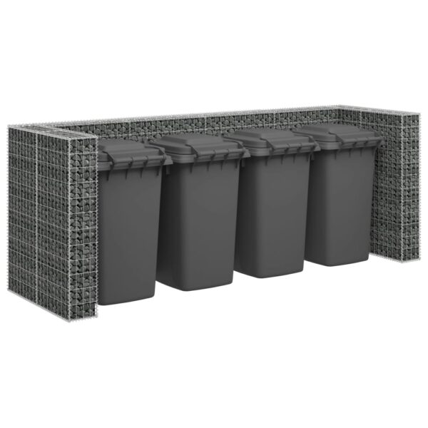 vidaXL Gabion Wall for Garbage Bins Galvanised Steel 320x100x120 cm - Image 1