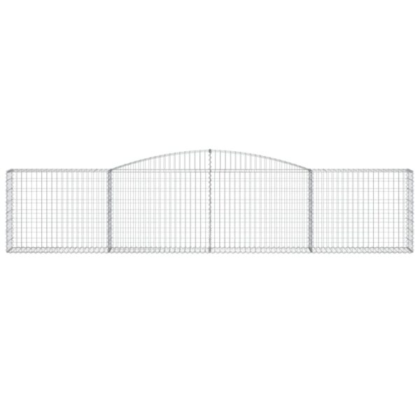 vidaXL Arched Gabion Basket 400x30x80/100 cm Galvanised Iron - Image 3