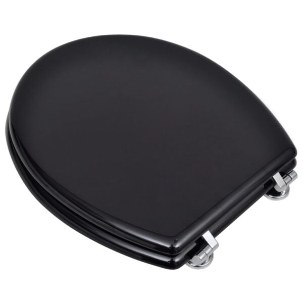 vidaXL Toilet Seats with Lids 2 pcs MDF Black - Image 3