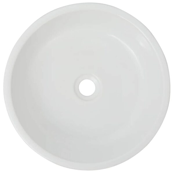 vidaXL Basin Round Ceramic White 42x12 cm - Image 3