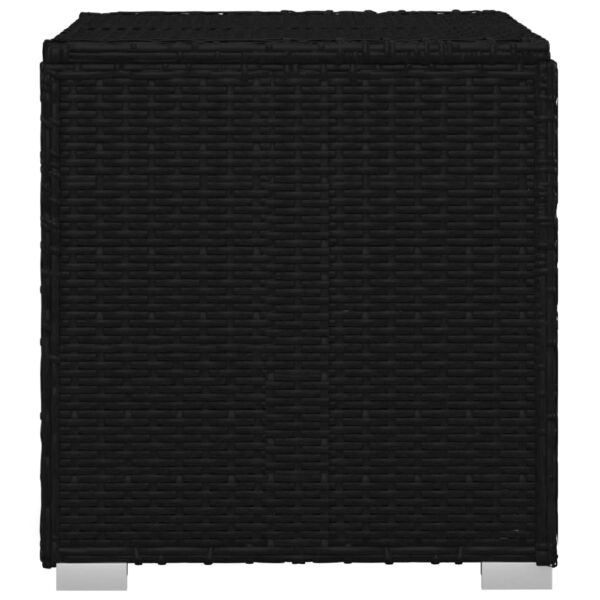 vidaXL 3 Piece Garden Sun Loungers with Tea Table Poly Rattan Black - Image 9