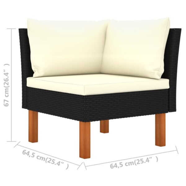 vidaXL 10 Piece Garden Lounge Set with Cushions Poly Rattan Black - Image 7