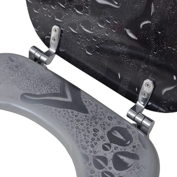 vidaXL Toilet Seats with Hard Close Lids MDF Water - Image 7