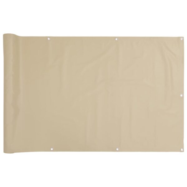 vidaXL Balcony Screen Beige 90x500 cm Oxford Fabric - Image 2