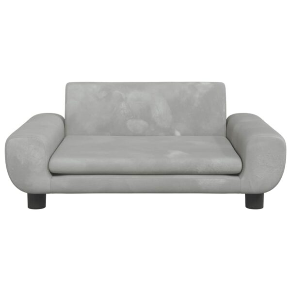 vidaXL Dog Bed Light Grey 70x45x33 cm Velvet - Image 3