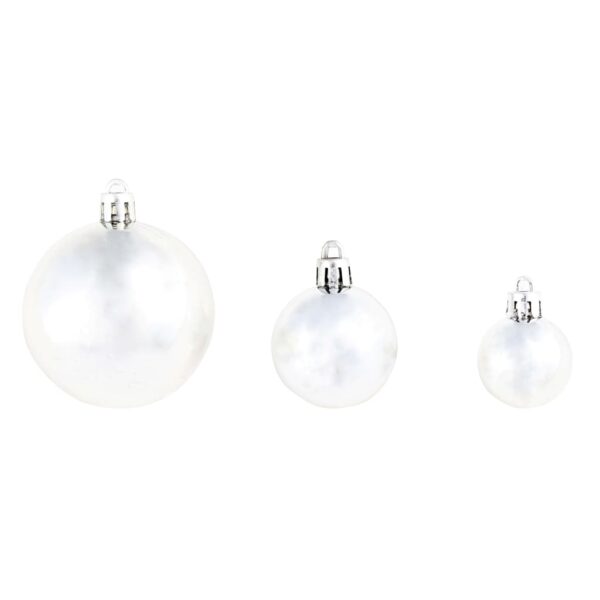 vidaXL 100 Piece Christmas Ball Set 3/4/6 cm Silver - Image 6
