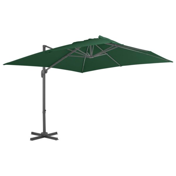 vidaXL Garden Parasol with Portable Base Green - Image 2