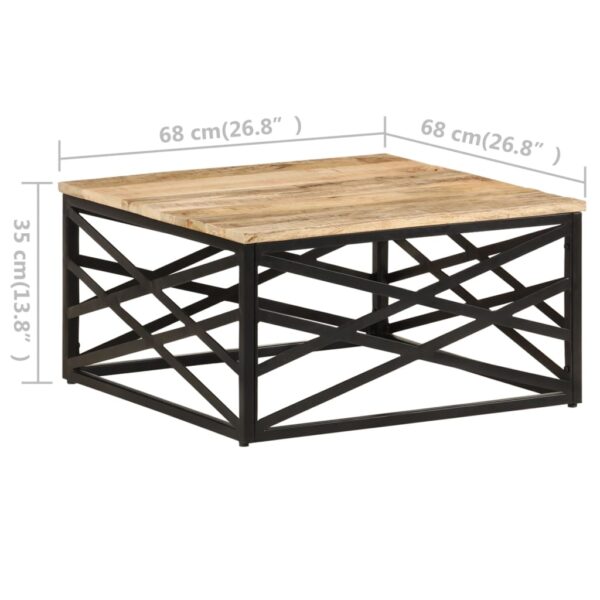 vidaXL Coffee Table 68x68x35 cm Solid Mango Wood - Image 7