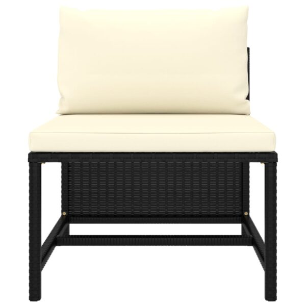 vidaXL 10 Piece Garden Lounge Set with Cushions Poly Rattan Black - Image 6