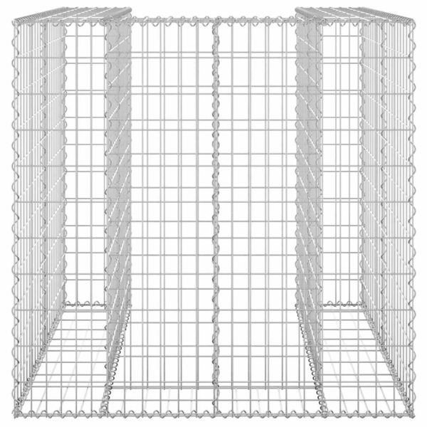vidaXL Gabion Wall for Garbage Bin Galvanised Steel 110x100x110 cm - Image 6