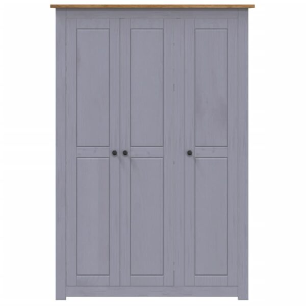 vidaXL 3-Door Wardrobe Grey 118x50x171.5 cm Pine Panama Range - Image 5