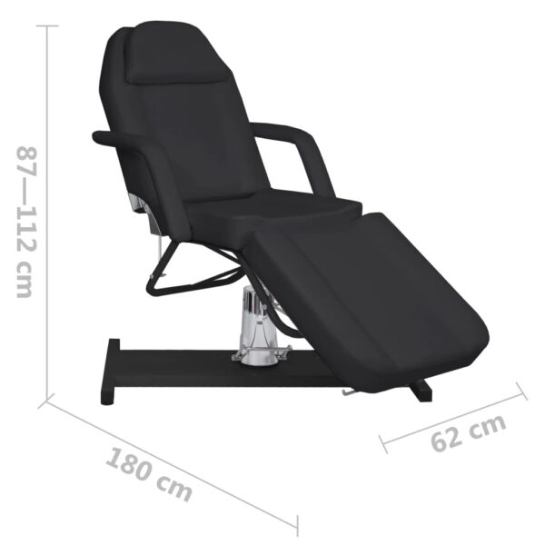 vidaXL Massage Table Black 180x62x(87-112) cm - Image 8