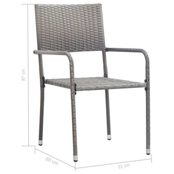 vidaXL 3 Piece Garden Dining Set Poly Rattan Anthracite & Grey - Image 9
