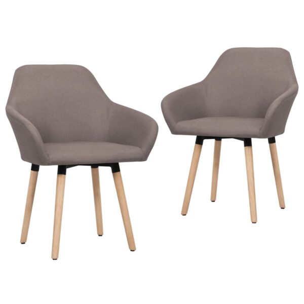 vidaXL Dining Chairs 2 pcs Taupe Fabric - Image 1