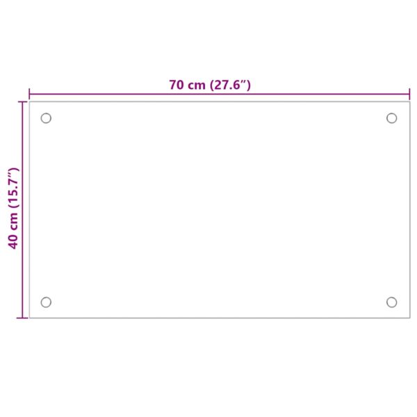 vidaXL Kitchen Backsplash Black 70x40 cm Tempered Glass - Image 10