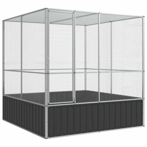 vidaXL Aviary Silver 211x207x212 cm Steel - Image 2
