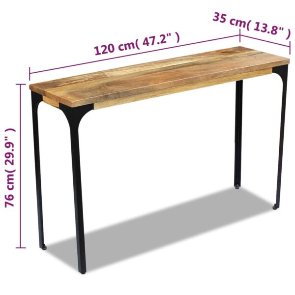 vidaXL Console Table Mango Wood 120x35x76 cm - Image 9