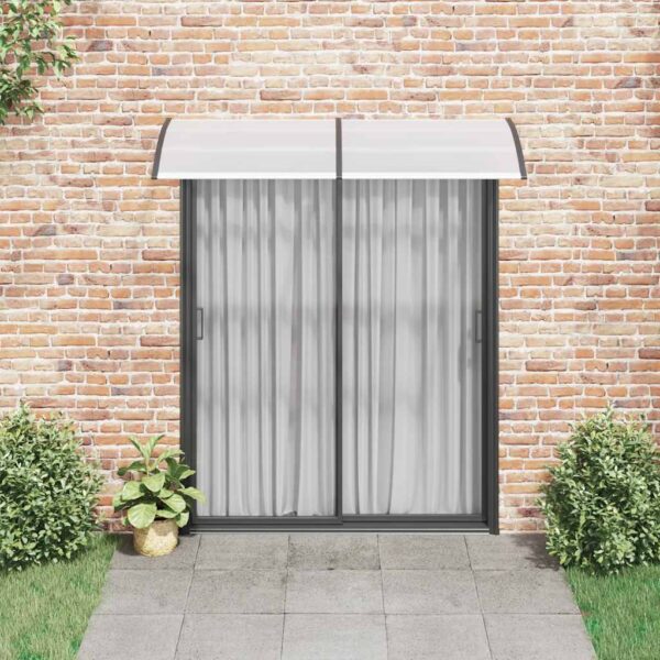 vidaXL Door Canopy Black and Transparent 200x75 cm PC - Image 3
