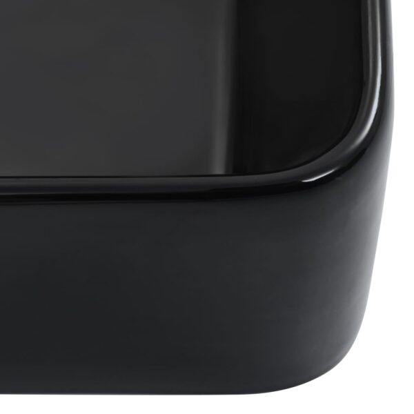vidaXL Wash Basin 40x30x13 cm Ceramic Black - Image 5