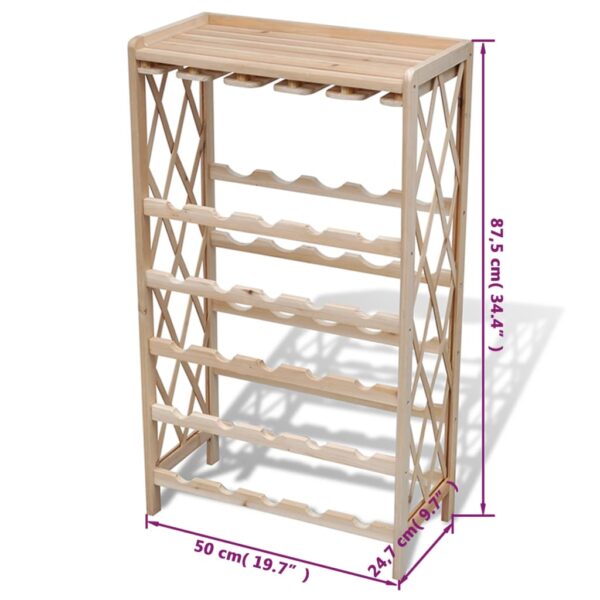 vidaXL Wine Rack for 25 Bottles Solid Fir Wood - Image 5