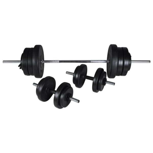 vidaXL Barbell Squat Rack with Barbell and Dumbbell Set 60.5 kg - Image 7