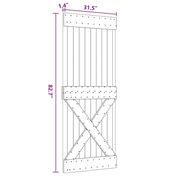 vidaXL Door NARVIK 80x210 cm Solid Wood Pine - Image 9