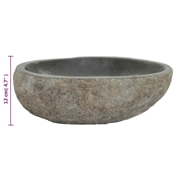 vidaXL Basin River Stone Oval (29-38)x(24-31) cm - Image 7