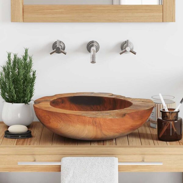 vidaXL Basin Solid Teak 45 cm - Image 3