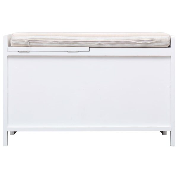 vidaXL Hall Bench White 70x33.5x45 cm Paulownia Wood - Image 3