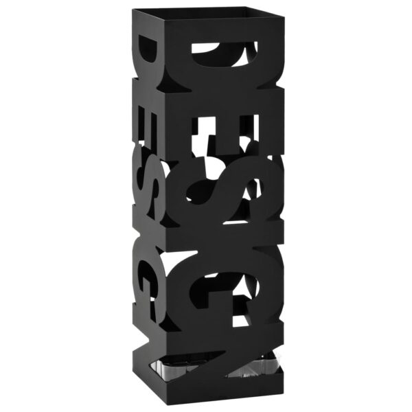 vidaXL Umbrella Stand Design Steel Black - Image 1