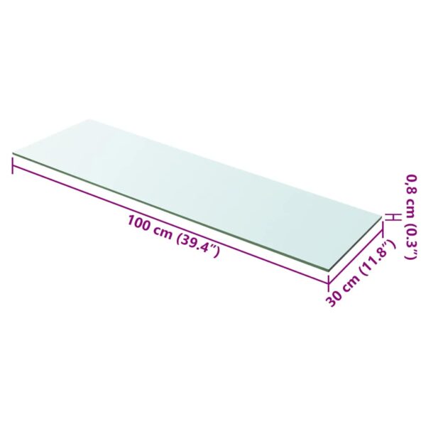 vidaXL Shelf Panel Glass Clear 100x30 cm - Image 3
