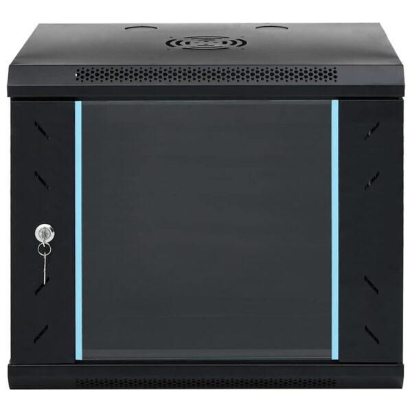 vidaXL 9U Wall Mounted Network Cabinet 19" IP20 53x40x45 cm - Image 3