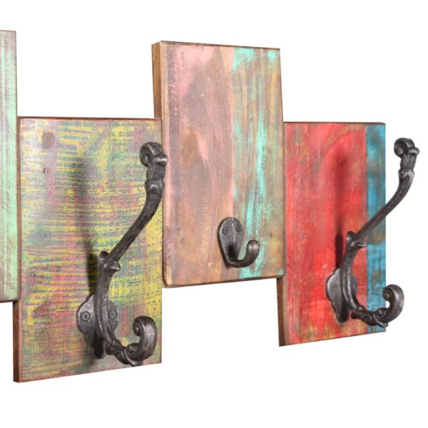 vidaXL Coat Rack with 7 Hooks Solid Reclaimed Wood - Image 8