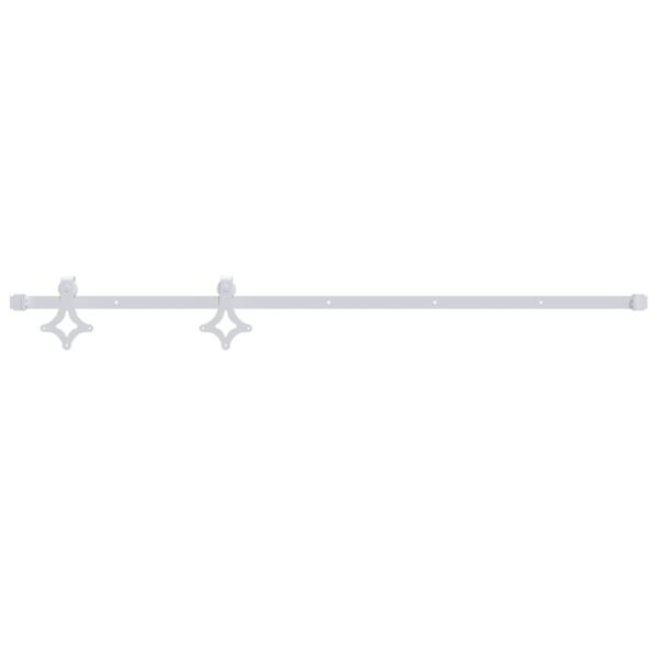 vidaXL Sliding Door Hardware Kit 183 cm Steel White - Image 2